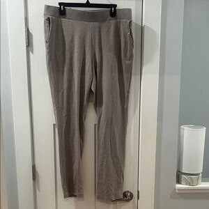 J. Jill Purejill Women's Taupe Affinity French Terry Slim Leg Pants Large